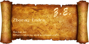 Zboray Endre névjegykártya
